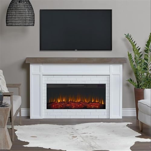 Real Flame Cravenhall Landscape Electric Fireplace with Mantel for Living Roo...