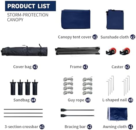 10x10 Pop up Canopy Tent with Awning Easy up Canopy with Wheel Bag Heavy Duty...