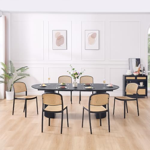 WILLIAMSPACE 86.61" Wood Extendable Dining Table for 6 to 8, Modern Oval...
