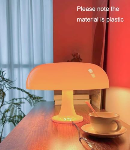 Orange Mushroom Lamp, Mid Century Modern Table Lamp for Bedroom, Minimalist M...