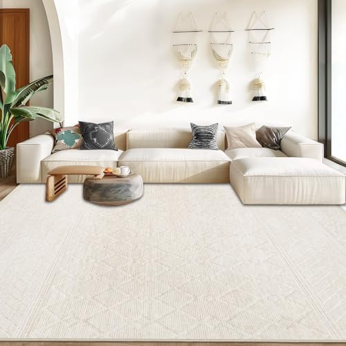 Area Rug for Living Room 9x12: Large Washable Boho Moroccan Rugs Geometric Ne...