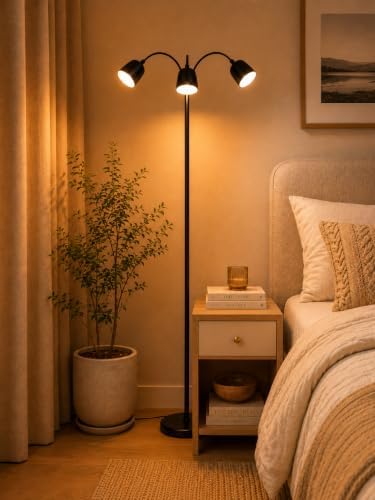 1700K Ultra-Warm 3-Head Floor Lamp, 80.7" Tall Standing Lamp with Steple...