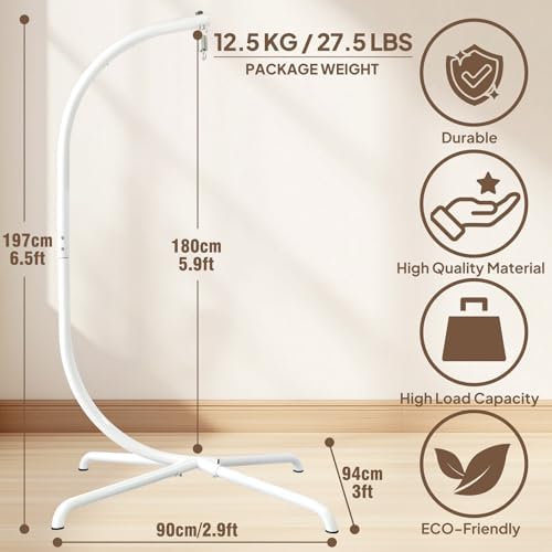 Chihee Hanging Egg Chair Stand,Strong Iron Hammock Chairs Frame with Spring H...