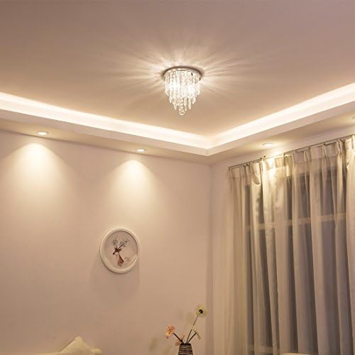 lifeholder Mini Chandelier, Crystal Chandelier Lighting, 2 Lights, Flush Moun...