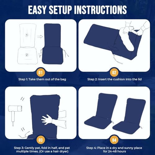 2 Pack Adirondack Chair Cushions, Waterproof & UV-Resistant Outdoor Rocki...