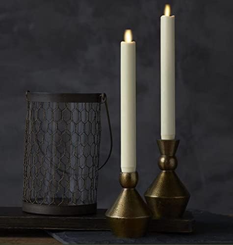 Luminara Flickering Flameless Ivory Taper Candles - Warm LED Light Flame - 2 ...