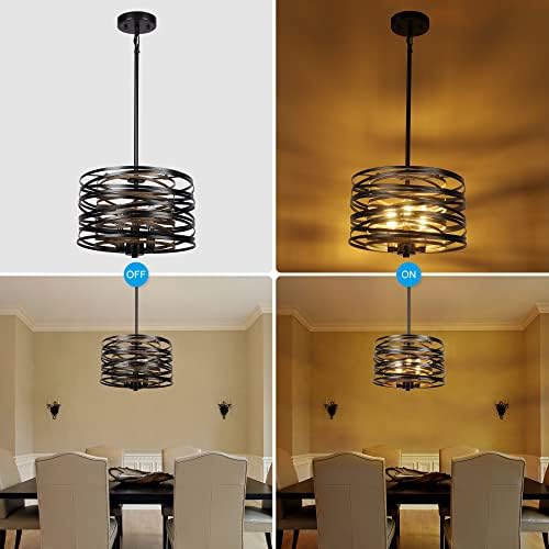 12.6'' Farmhouse Chandeliers for Dining Room, 3-Light Industrial Meta...