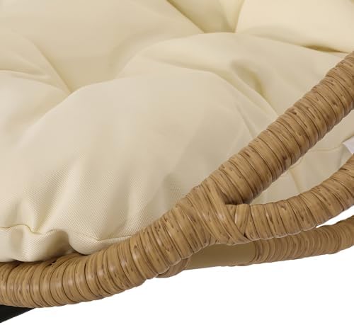 Christopher Knight Home Mariah Wicker Hanging Chair with Cushion, Outdoor Ind...