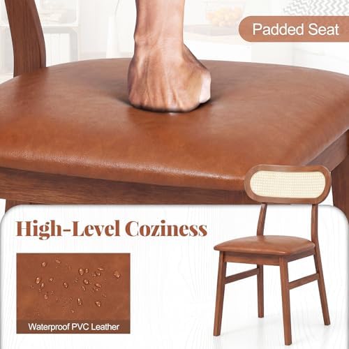GOFLAME Wooden Dining Chairs Set of 4, Mid-Century Modern Kitchen Chairs with...