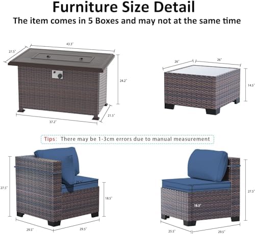 11 Pieces Patio Furniture Set with 2 Swivel Chairs Patio Furniture Outdoor Se...