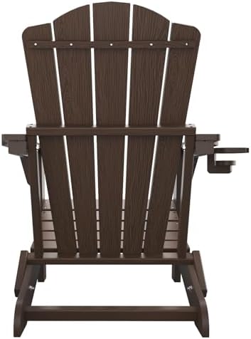 THOEOE Folding Adirondack Chair Set of 2, HDPE Plastic Patio Chairs