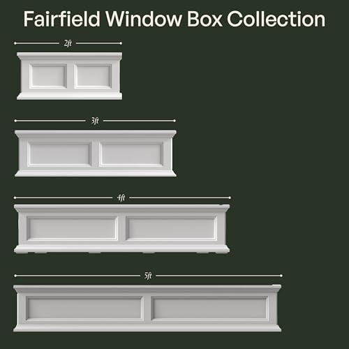 Mayne Fairfield 48in Self-Watering Rectangular Window Box Planter, Black