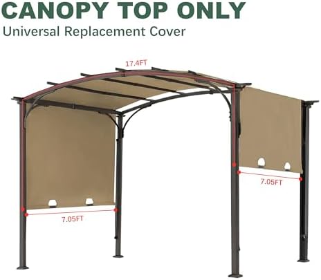 85" x 208" Universal Pergola Replacement Canopy Cover
