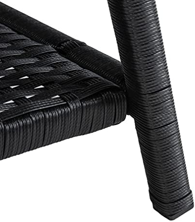 SAFAVIEH PAT7505A Collection Aboka Black and Beige 4-Piece Outdoor Living Pat...