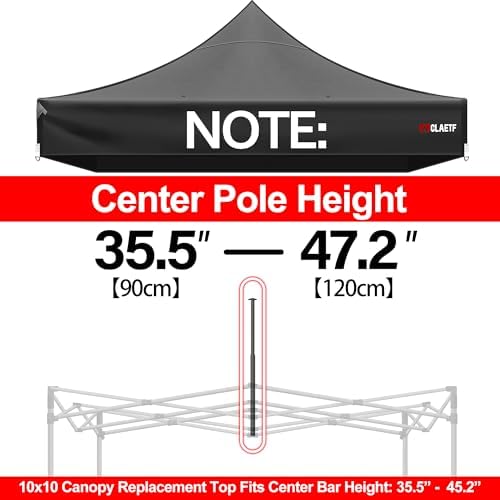10x10ft Replacement Canopy Top - Heavy-Duty 500D 2500mm Waterproof & UPF ...