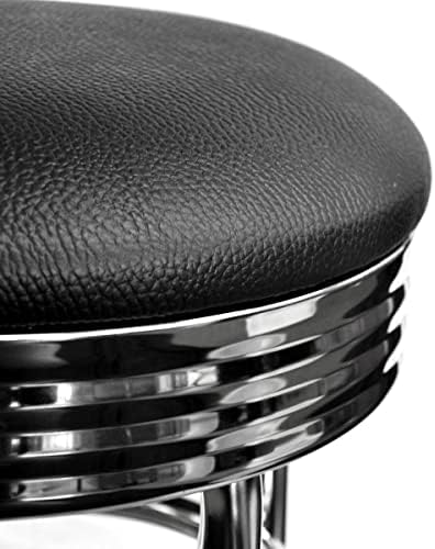 TRINITY Heavy Duty 30 Inch Backless Swivel Bar Stool, Black, Set of 2