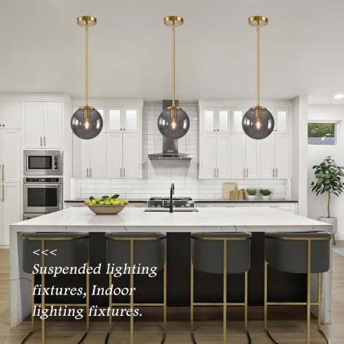 Bagood 8 Inch Globe Pendant Light Gold Globe Pendant Lights Kitchen Island Mi...