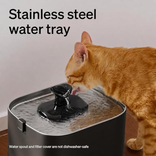 PETLIBRO Upgrade Cat Water Fountain Stainless Steel Tray, Dockstream 2 Cat Fo...