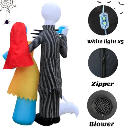 6Ft Inflatable Halloween Outdoor Yard Decoration - Halloween Skeleton Couple ...