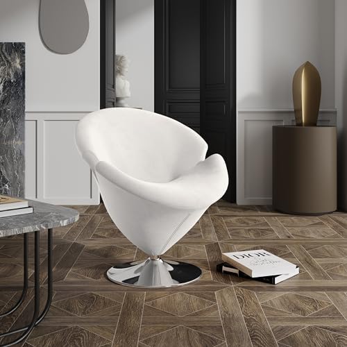 Manhattan Comfort Tulip Swivel Accent Chair Set of 2 with 360° Turn, Modern F...