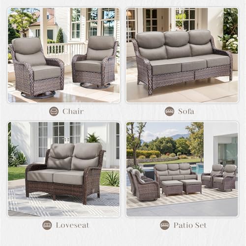 Patio Furniture Replacement Cushions 24 x 24 x 6 Inch, Outdoor Wicker Deep Se...
