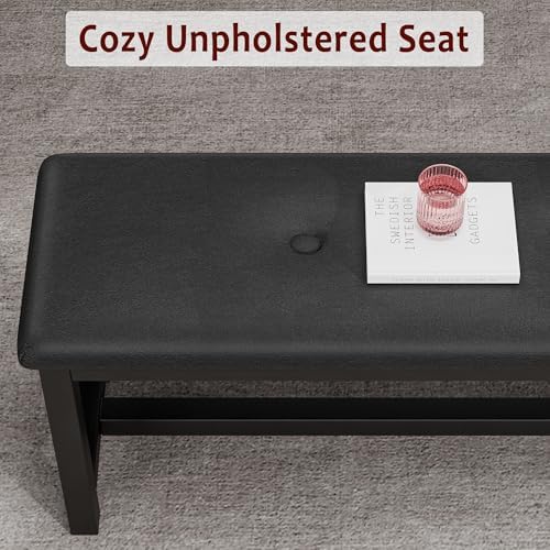 IDEALHOUSE 3 Piece Dining Table Set for 4-6, 63" Extendable Thick Metal ...