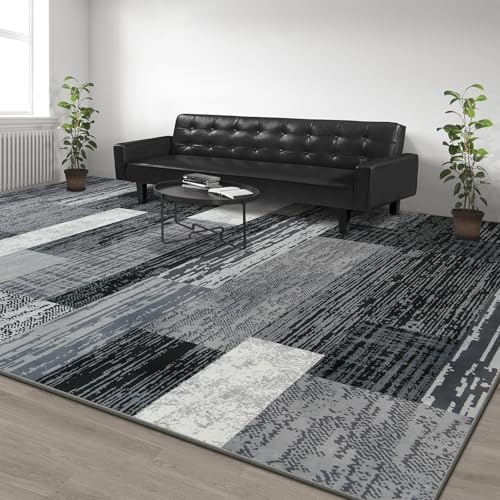Large Area Rugs, Modern Geometric Patchwork Floor Decor Rockwood Collection
