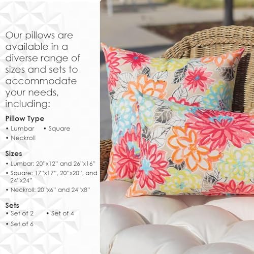 RSH DECOR Square Throw Pillows Set of 2, 17" x 17", Outdoor Pillows...