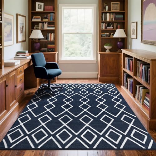 Soft Area Rug for Bedroom, 6x9Ft Moroccan Rugs for Living Room, Geometric Non...