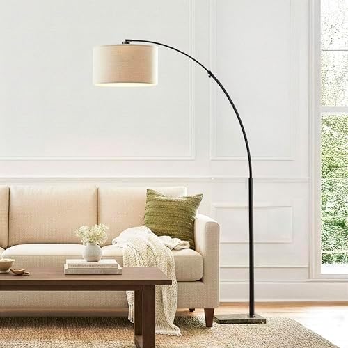 Brightech Logan Arc Floor Lamp, Bright Standing Lamp for Living Rooms, Office...