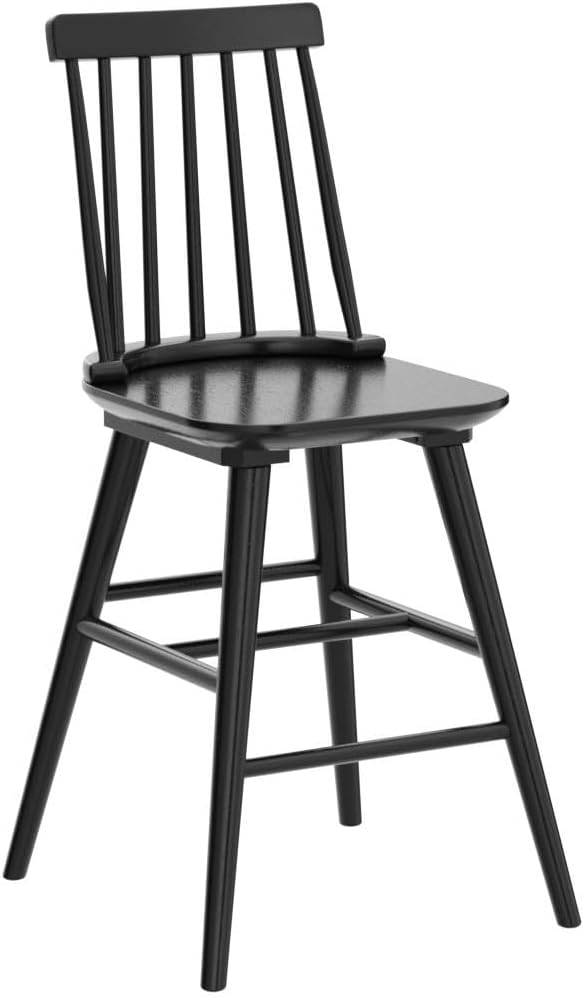 DUHOME Wood Bar Stools Set of 2, Farmhouse Counter Stools 24’’ Barstool with ...