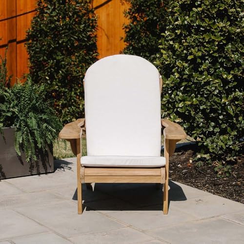 Titan Great Outdoors Grade A Teak Adirondack Chair with Footstool for Backyar...