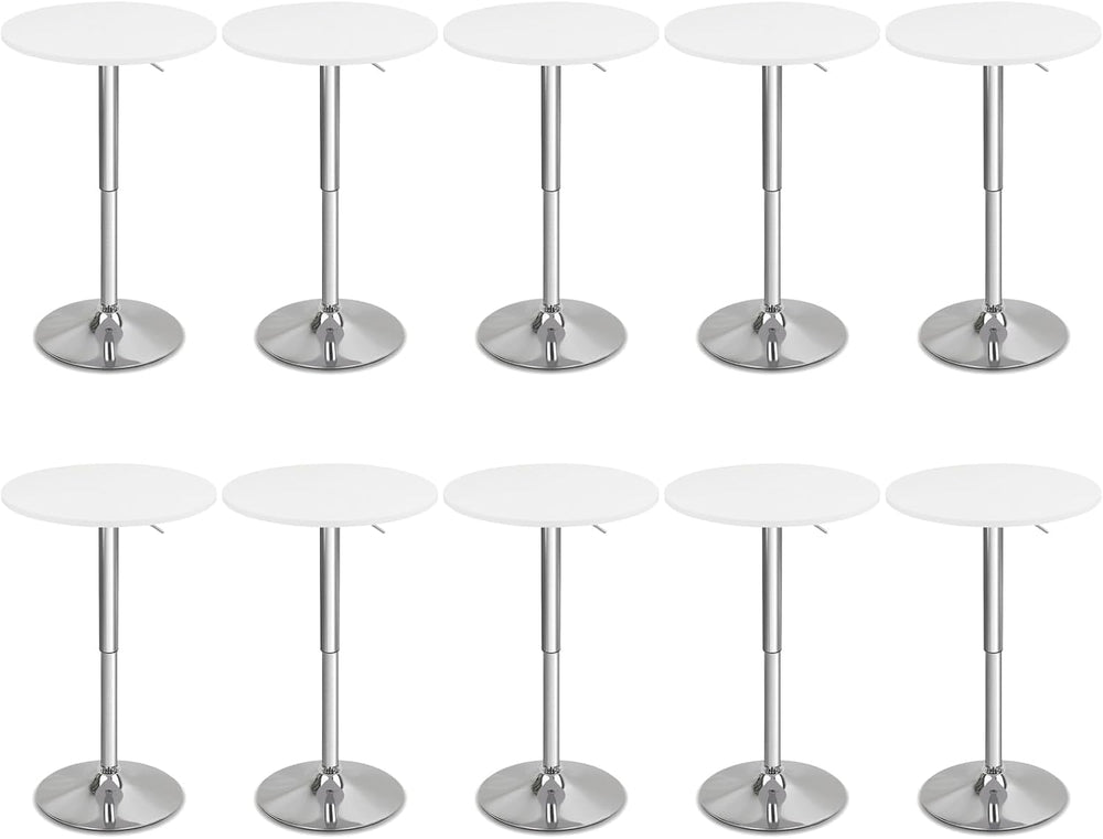 CLATINA Round Bar Table 10 Pack, Height Adjustable 26"-36" Bistro P...