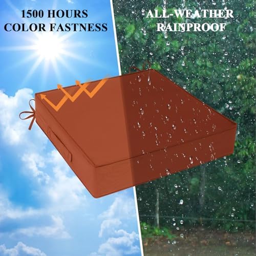 Outdoor Chair Cushions 22x22x4 Inch, Waterproof Spice Patio Furniture Cushion...
