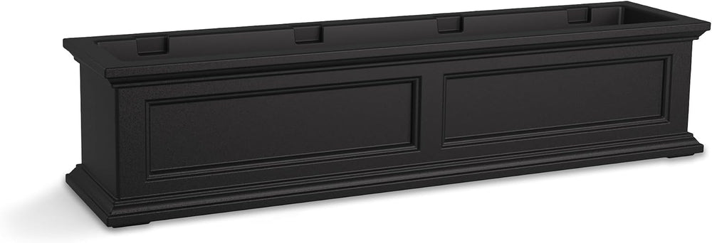 Mayne Fairfield 48in Self-Watering Rectangular Window Box Planter, Black