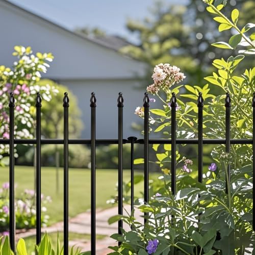 Thealyn 36"H x 28"W Metal Garden Fence, No Digging, Animal Barrier,...