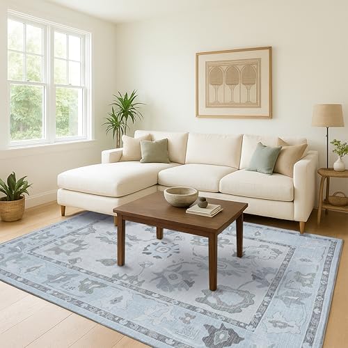 Fame Living Cream Beige Oushak Rug, Modern, Vintage, Turkish, Eclectic, Flora...