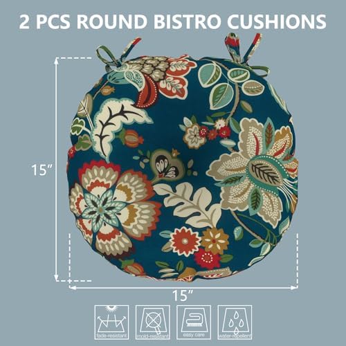 LVTXIII Outdoor Fluffy Bistro Chair Cushions Patio 15-Inch Round Seat Cushion...