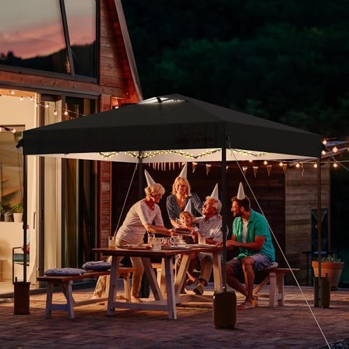 10x10 Pop Up Canopy Tent with 3 Sidewalls, Black