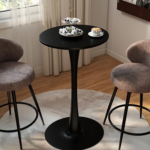 Modern Tulip Round Bar Table, 41” Height Bistro Pub Table, Height Cocktail Ba...
