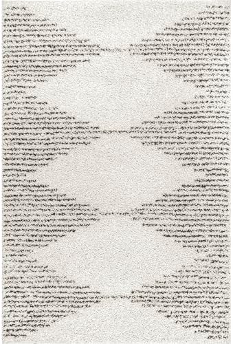 nuLOOM Scarlette Off White Diamond Power Loomed Area Rug, 9' x 12'
