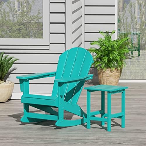 WestinTrends Malibu Outdoor Patio Rocking Adirondack Chairs with Side Table S...