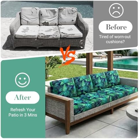 8Pcs Patio Cushion Covers Stretch Outdoor Furniture Protector Slipcovers