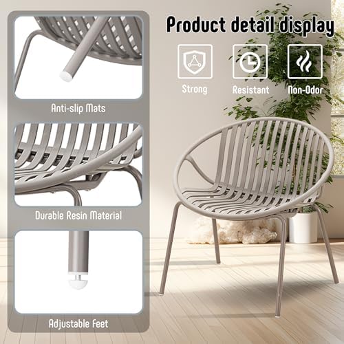 Werph 3-Piece Patio Furniture Set, Bistro Gray Table and Chairs Set of 2