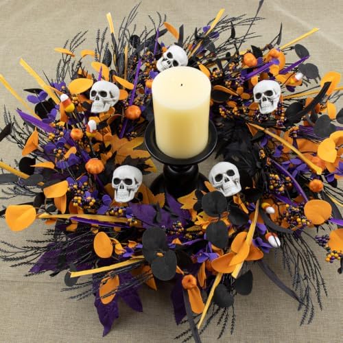 20 Inches Halloween Wreath Halloween Wreaths for Front Door Gothic Wreaths