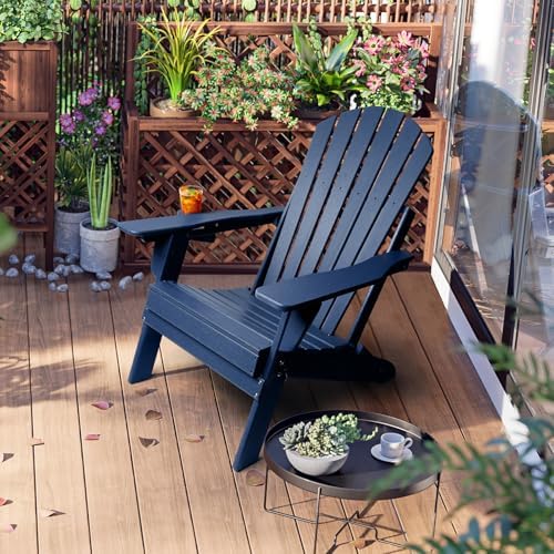 Oversized Folding Adirondack Chair Set of 4 with Adjustable Backrest 400LBS