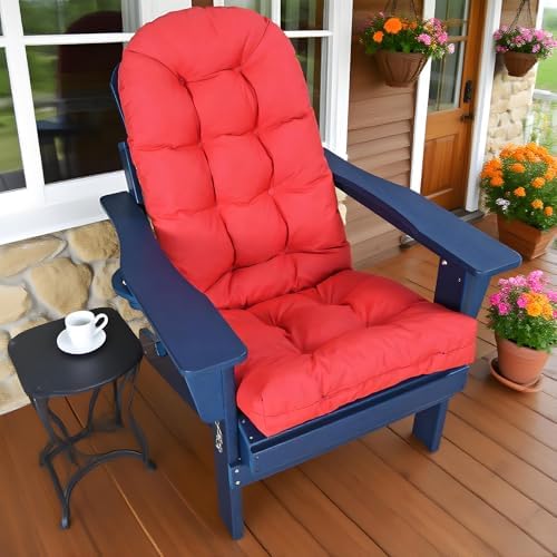 Outdoor Adirondack Chair Cushions Set of 2, Waterproof Patio Rocking Chair Cu...