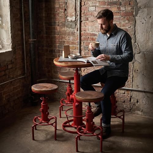 Topower Industrial Bar Table 38.58-48.43" Adjustable Pub Table Kitchen D...