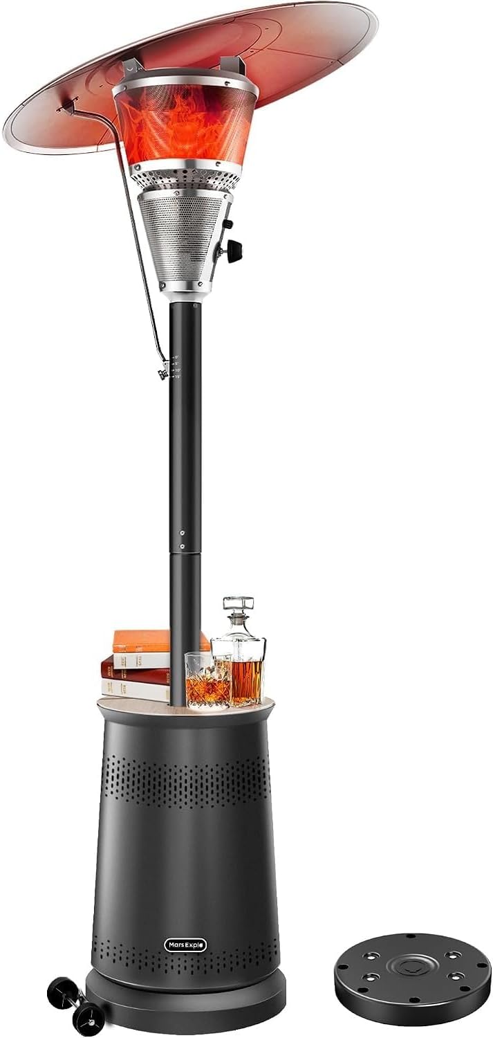50,000 BTU Patio Heater for Outdoor Use With Adjustable Heat Focusing Top, Po...