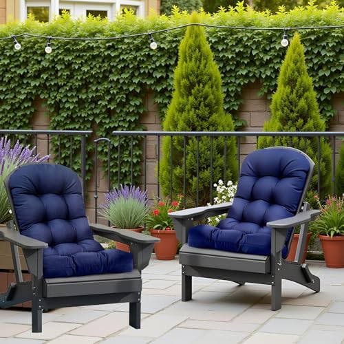 Outdoor Adirondack Chair Cushions Set of 2 Navy Blue 47.24 in